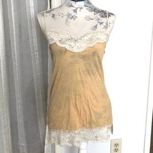 Yellow Lace Tank Top M